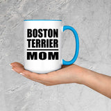 Boston Terrier Mom - 15oz Accent Mug Blue