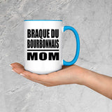 Braque Du Bourbonnais Mom - 15oz Accent Mug Blue
