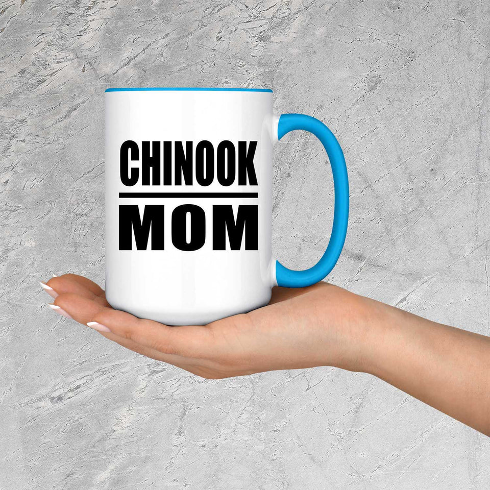 Chinook Mom - 15oz Accent Mug Blue