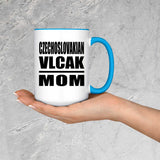 Czechoslovakian Vlcak Mom - 15oz Accent Mug Blue