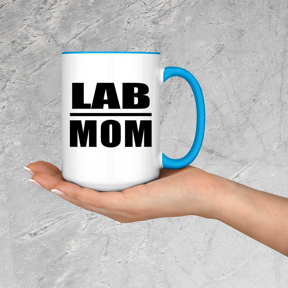 Lab Mom - 15oz Accent Mug Blue