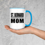 St. Bernard Mom - 15oz Accent Mug Blue