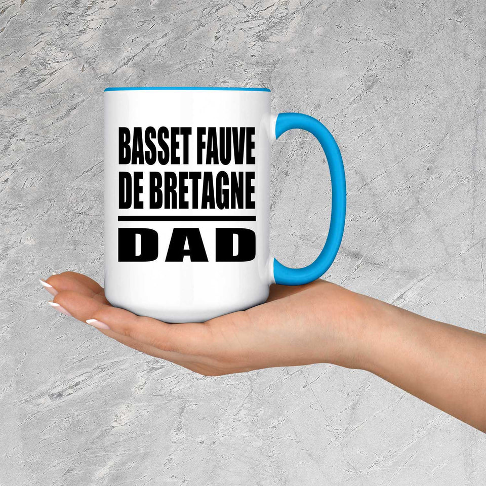 Basset Fauve De Bretagne Dad - 15oz Accent Mug Blue