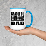 Braque Du Bourbonnais Dad - 15oz Accent Mug Blue