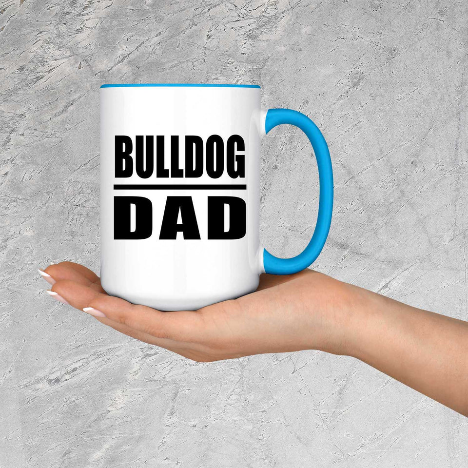 Bulldog Dad - 15oz Accent Mug Blue