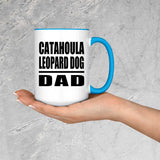 Catahoula Leopard Dog Dad - 15oz Accent Mug Blue
