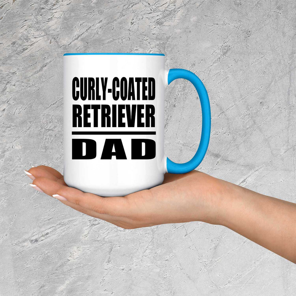 Curly-Coated Retriever Dad - 15oz Accent Mug Blue