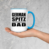 German Spitz Dad - 15oz Accent Mug Blue