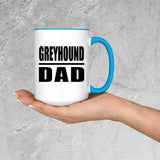 Greyhound Dad - 15oz Accent Mug Blue