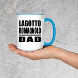 Lagotto Romagnolo Dad - 15oz Accent Mug Blue