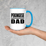 Pekingese Dad - 15oz Accent Mug Blue