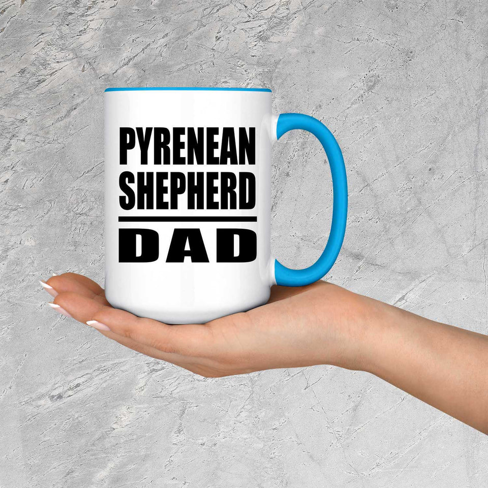 Pyrenean Shepherd Dad - 15oz Accent Mug Blue