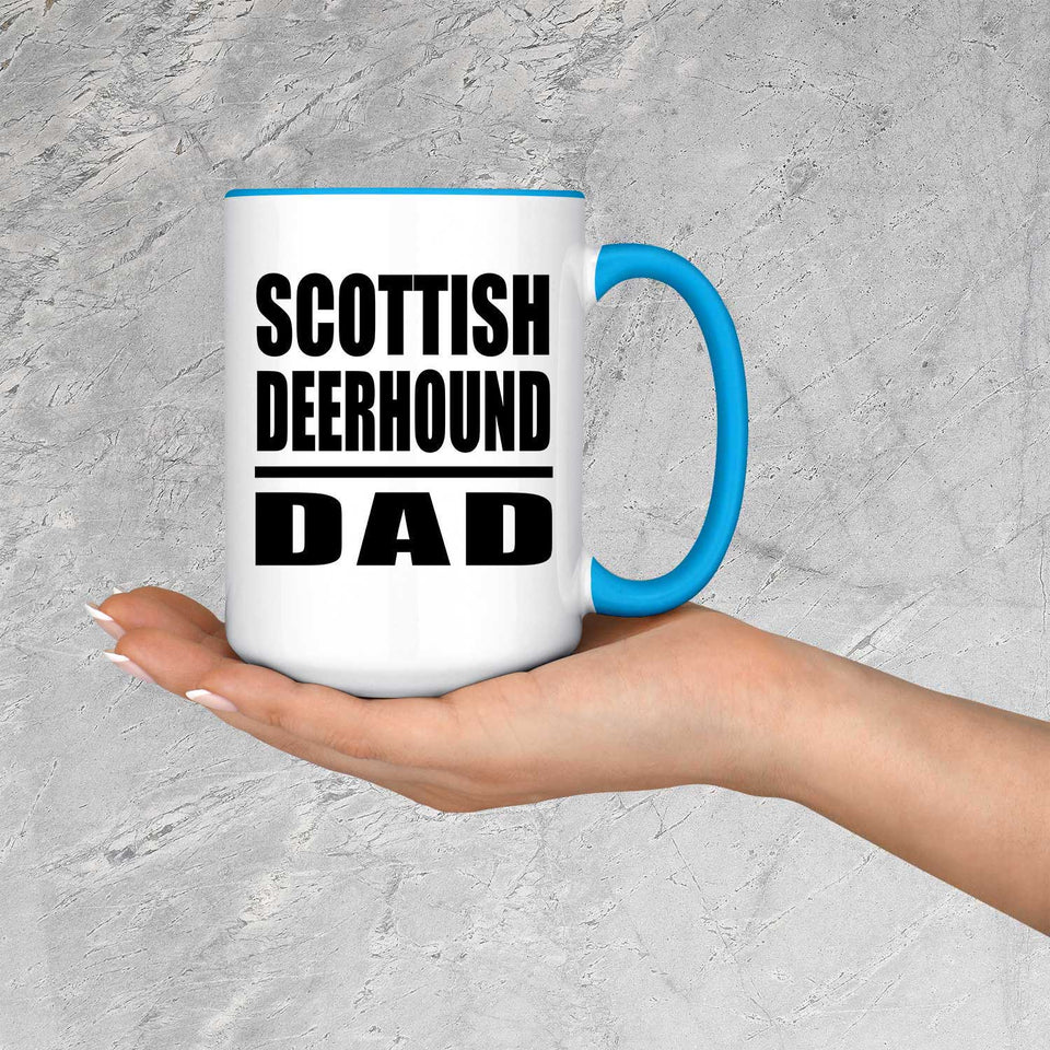 Scottish Deerhound Dad - 15oz Accent Mug Blue