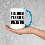 Sealyham Terrier Dad - 15oz Accent Mug Blue