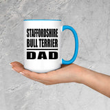Staffordshire Bull Terrier Dad - 15oz Accent Mug Blue