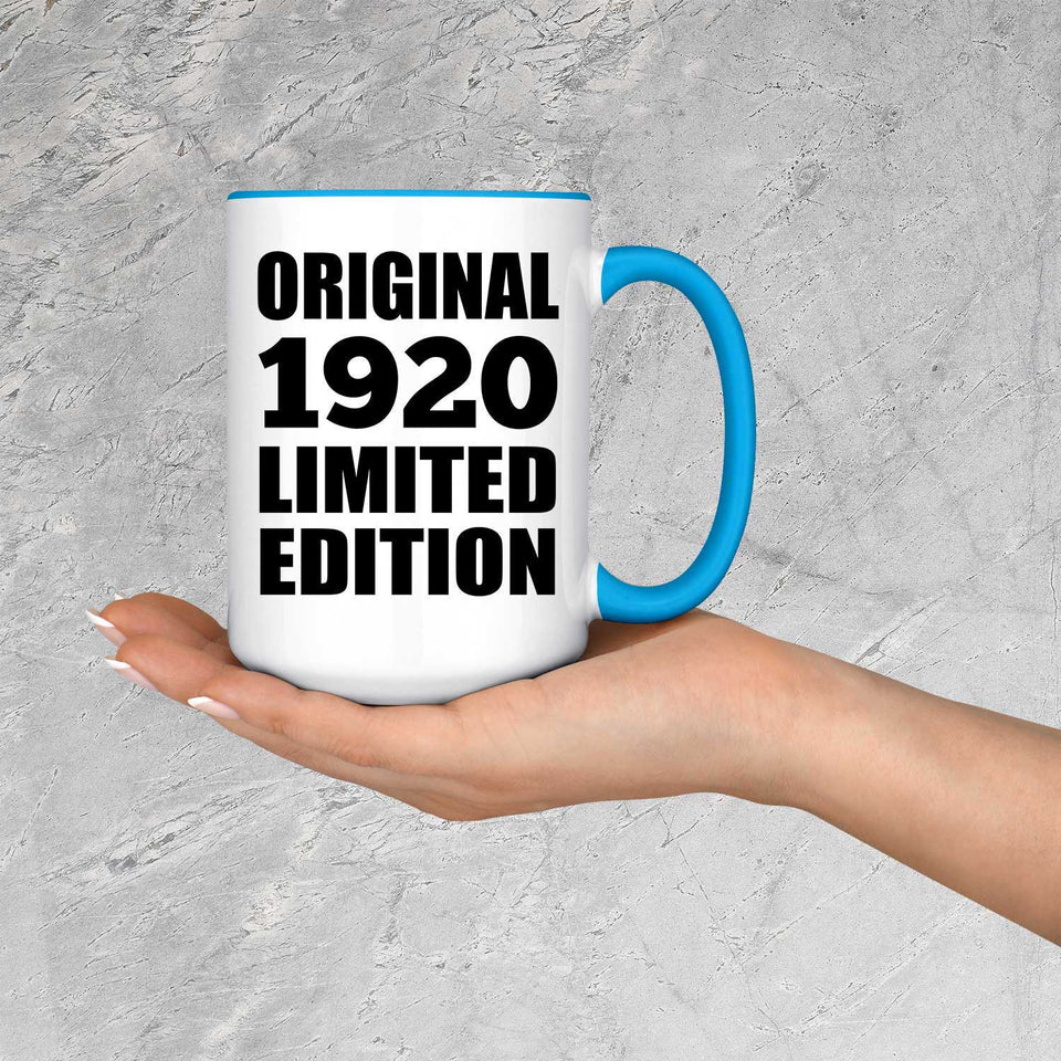 104th Birthday Original 1920 Limited Edition - 15oz Accent Mug Blue