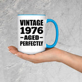 48th Birthday Vintage 1976 Aged Perfectly - 15oz Accent Mug Blue