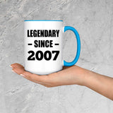 17th Birthday Legendary Since 2007 - 15oz Accent Mug Blue