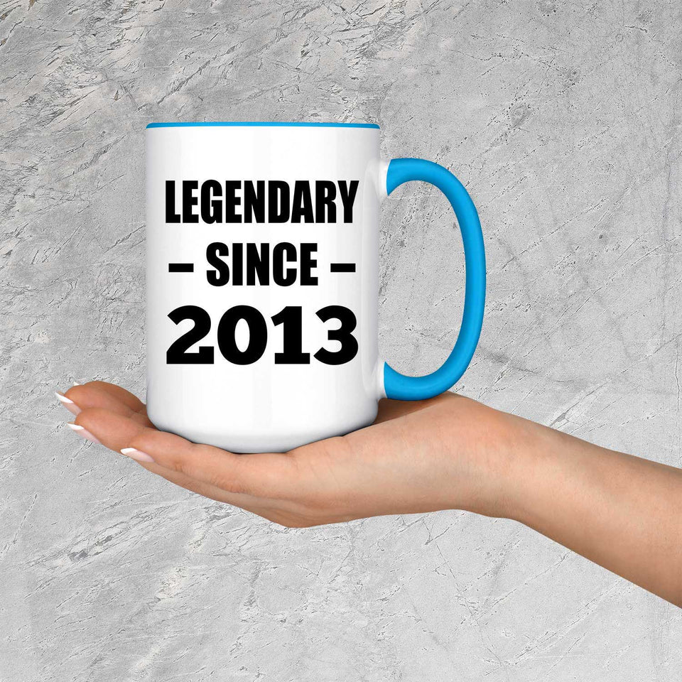 11th Birthday Legendary Since 2013 - 15oz Accent Mug Blue