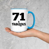 71st Birthday 71 & Fabulous - 15oz Accent Mug Blue