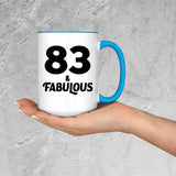 83rd Birthday 83 & Fabulous - 15oz Accent Mug Blue