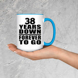 38th Anniversary 38 Years Down Forever to Go - 15oz Accent Mug Blue