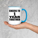 1st Anniversary Cheers To 1 Year Together - 15oz Accent Mug Blue