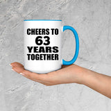 63rd Anniversary Cheers To 63 Years Together - 15oz Accent Mug Blue
