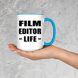 Film Editor Life - 15oz Accent Mug Blue
