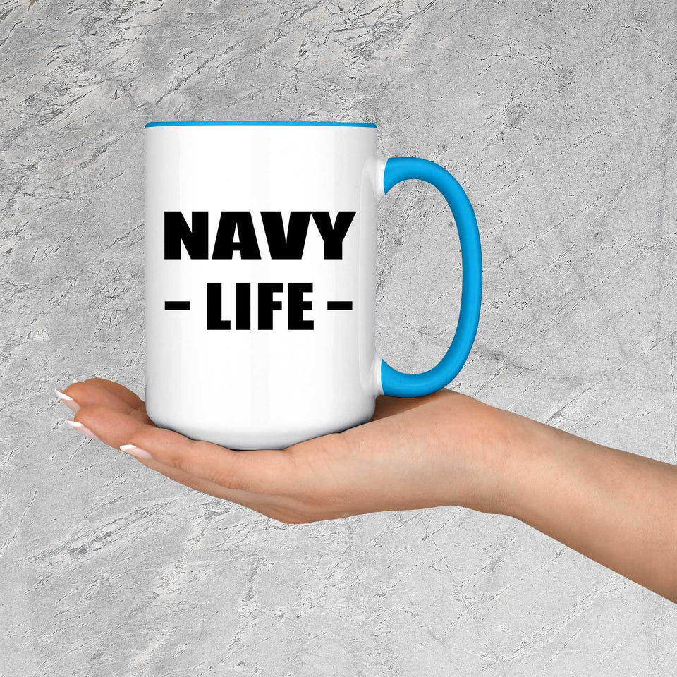 Navy Life - 15oz Accent Mug Blue