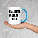 Real Estate Agent Life - 15oz Accent Mug Blue