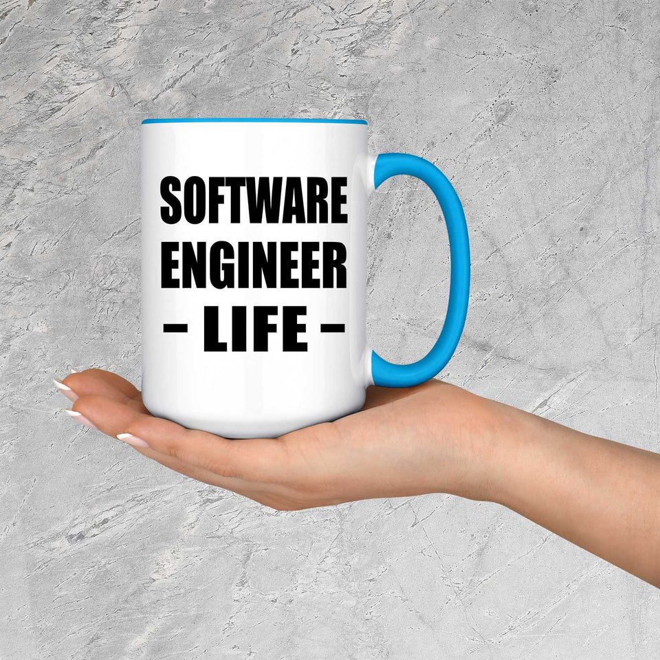 Software Engineer Life - 15oz Accent Mug Blue
