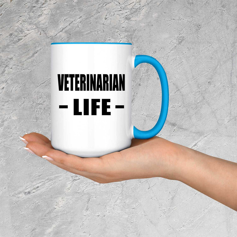 Veterinarian Life - 15oz Accent Mug Blue