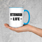 Veterinarian Life - 15oz Accent Mug Blue