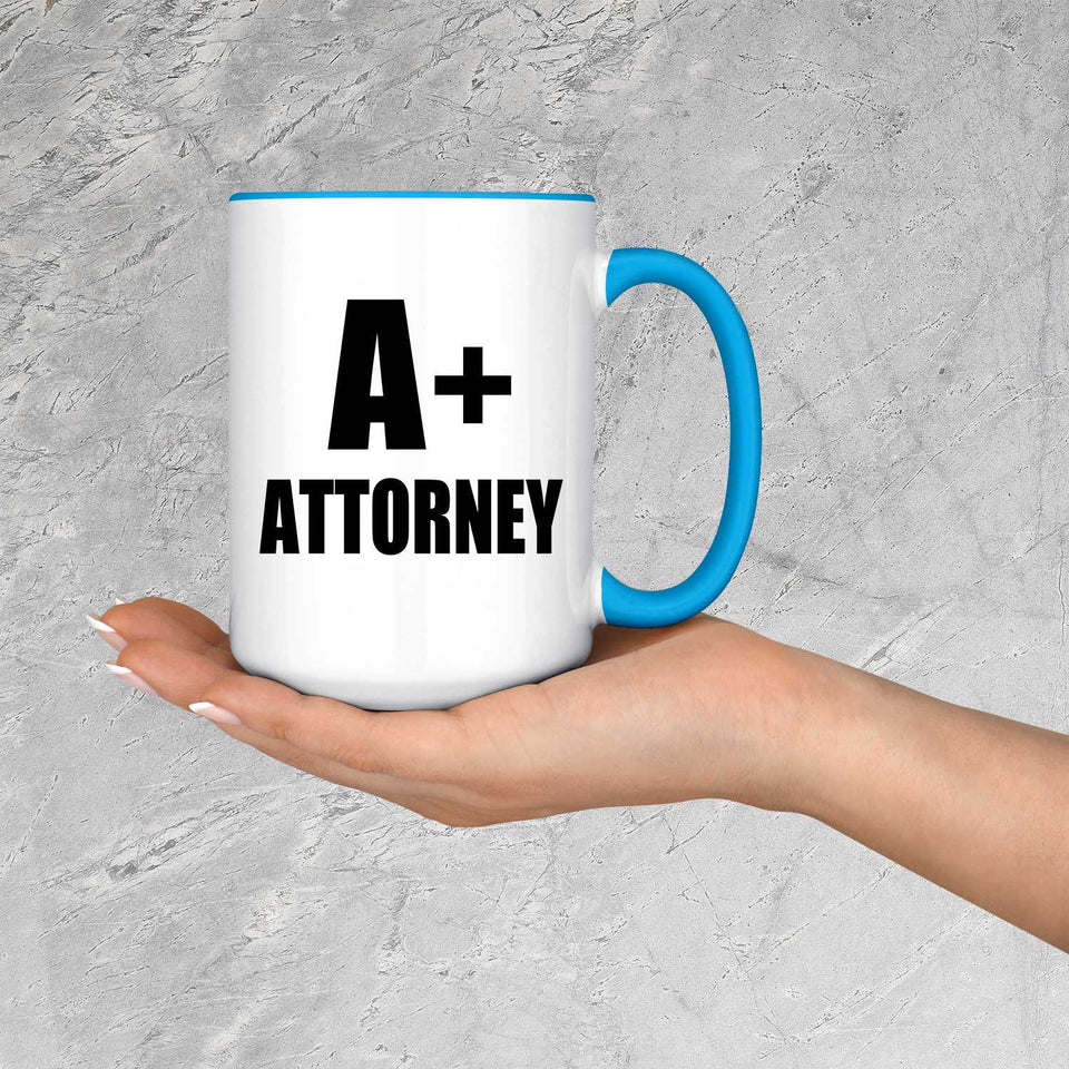 A+ Attorney - 15oz Accent Mug Blue
