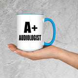 A+ Audiologist - 15oz Accent Mug Blue