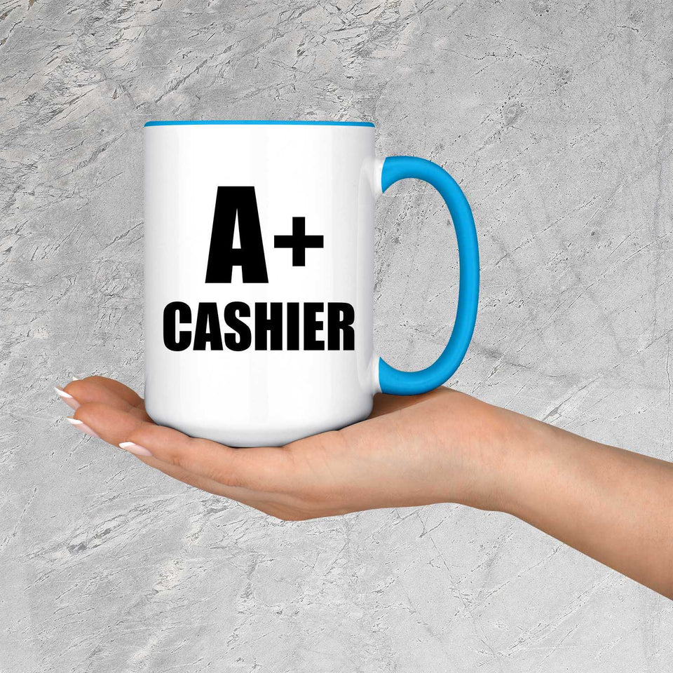 A+ Cashier - 15oz Accent Mug Blue
