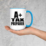 A+ Tax Preparer - 15oz Accent Mug Blue