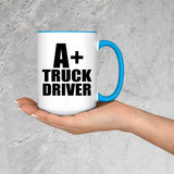 A+ Truck Driver - 15oz Accent Mug Blue