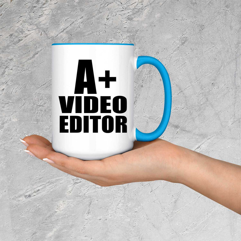 A+ Video Editor - 15oz Accent Mug Blue