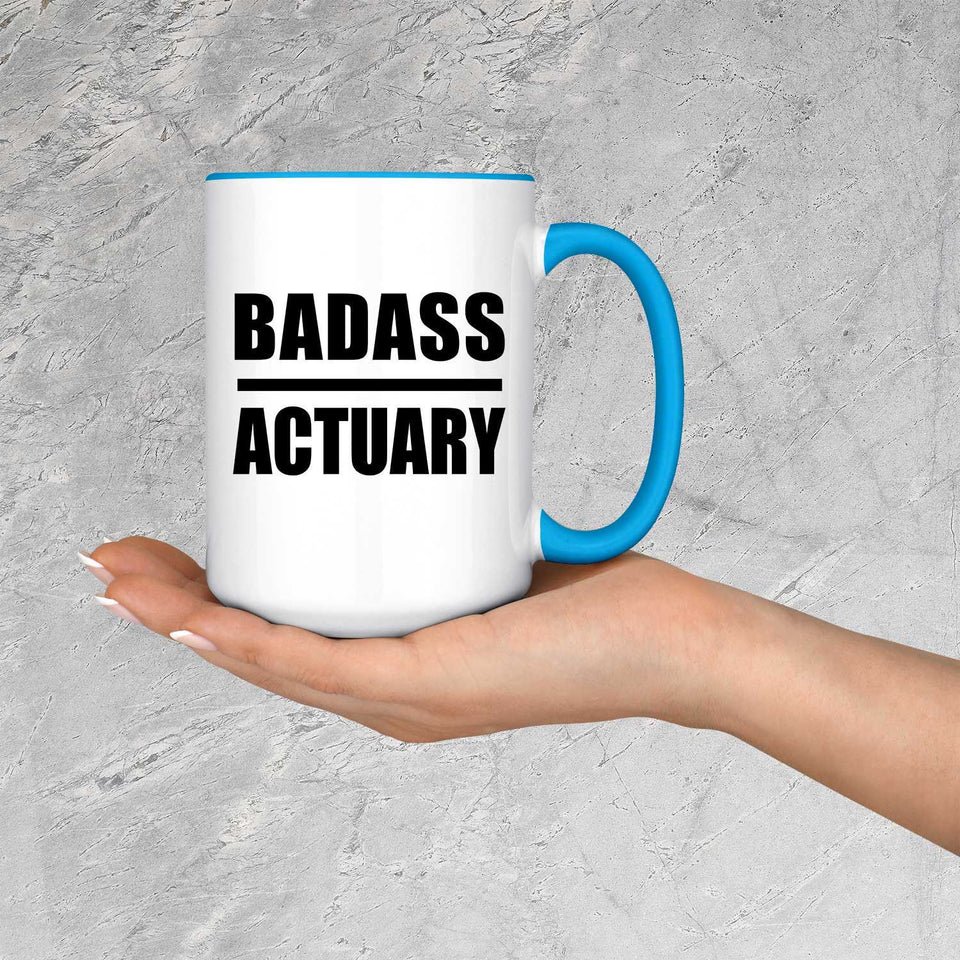 Badass Actuary - 15oz Accent Mug Blue