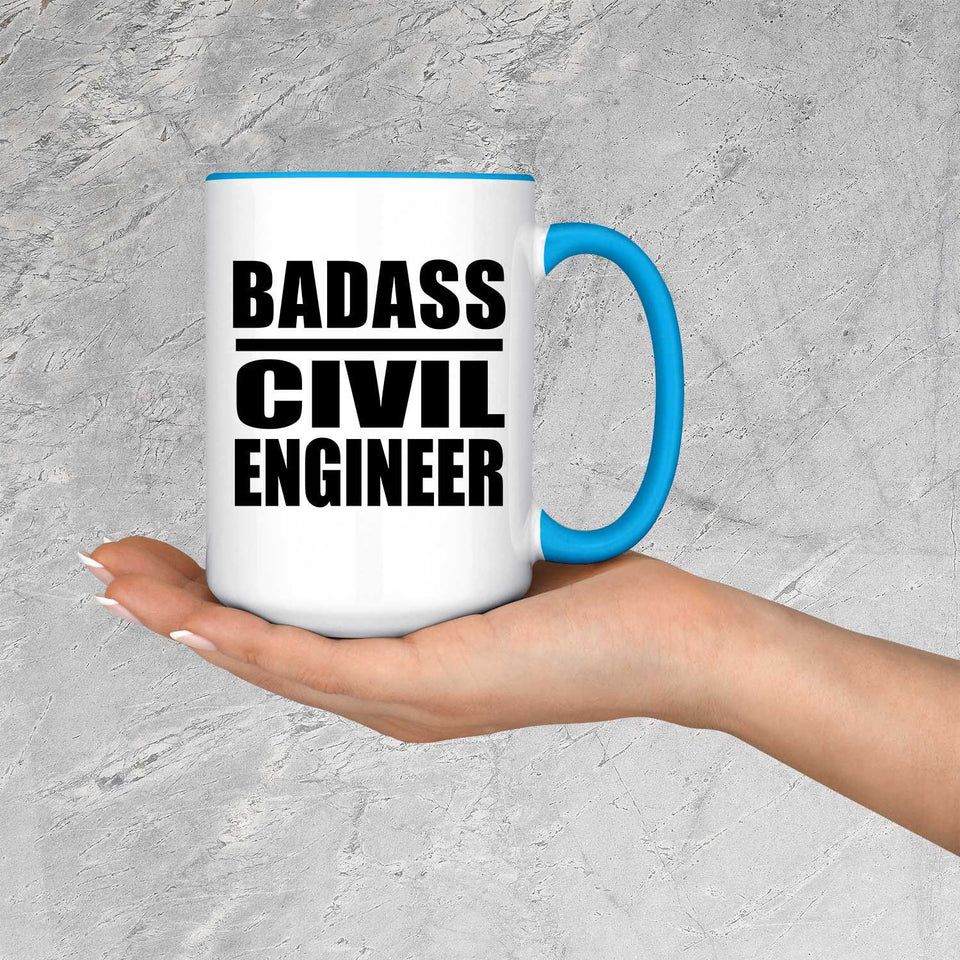 Badass Civil Engineer - 15oz Accent Mug Blue