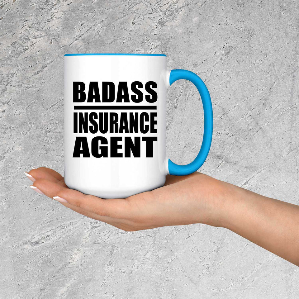 Badass Insurance Agent - 15oz Accent Mug Blue