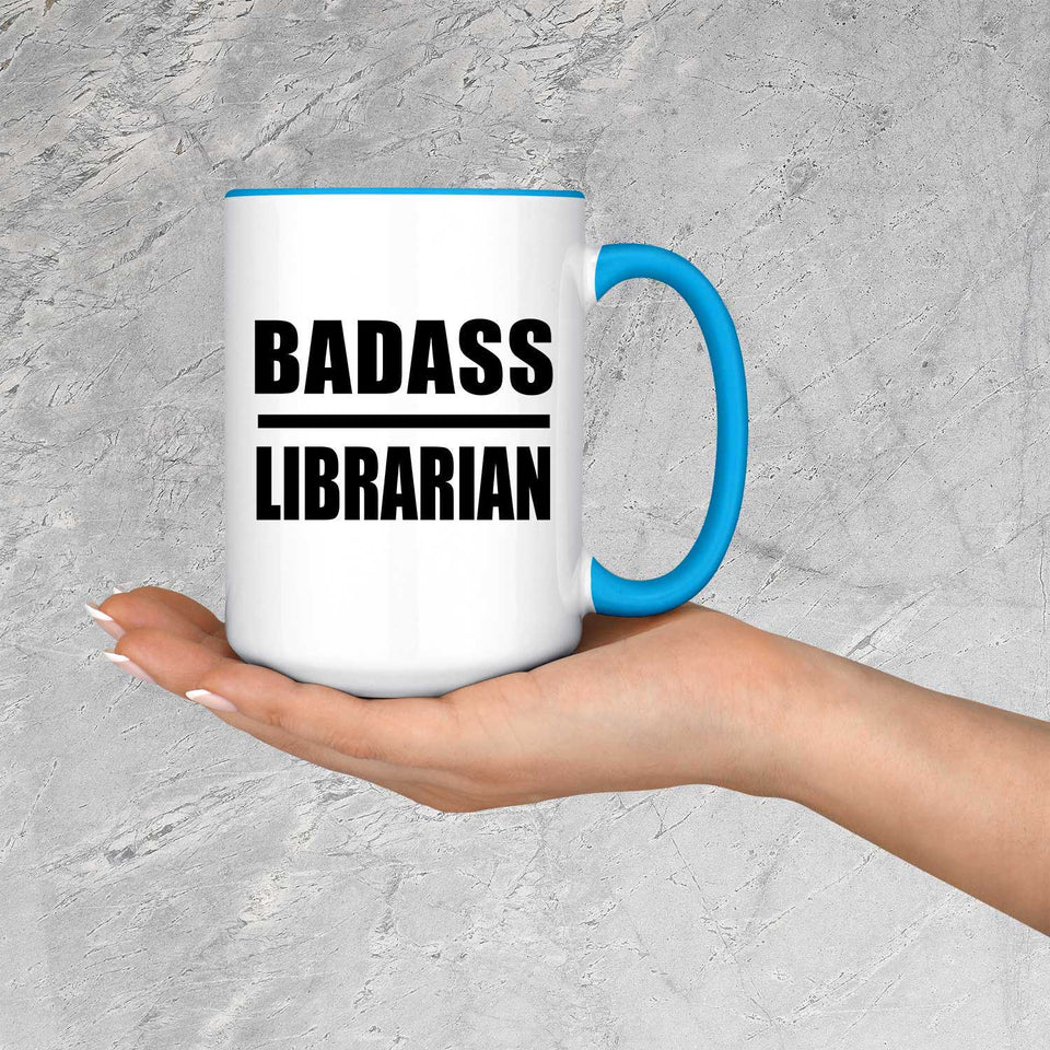Badass Librarian - 15oz Accent Mug Blue