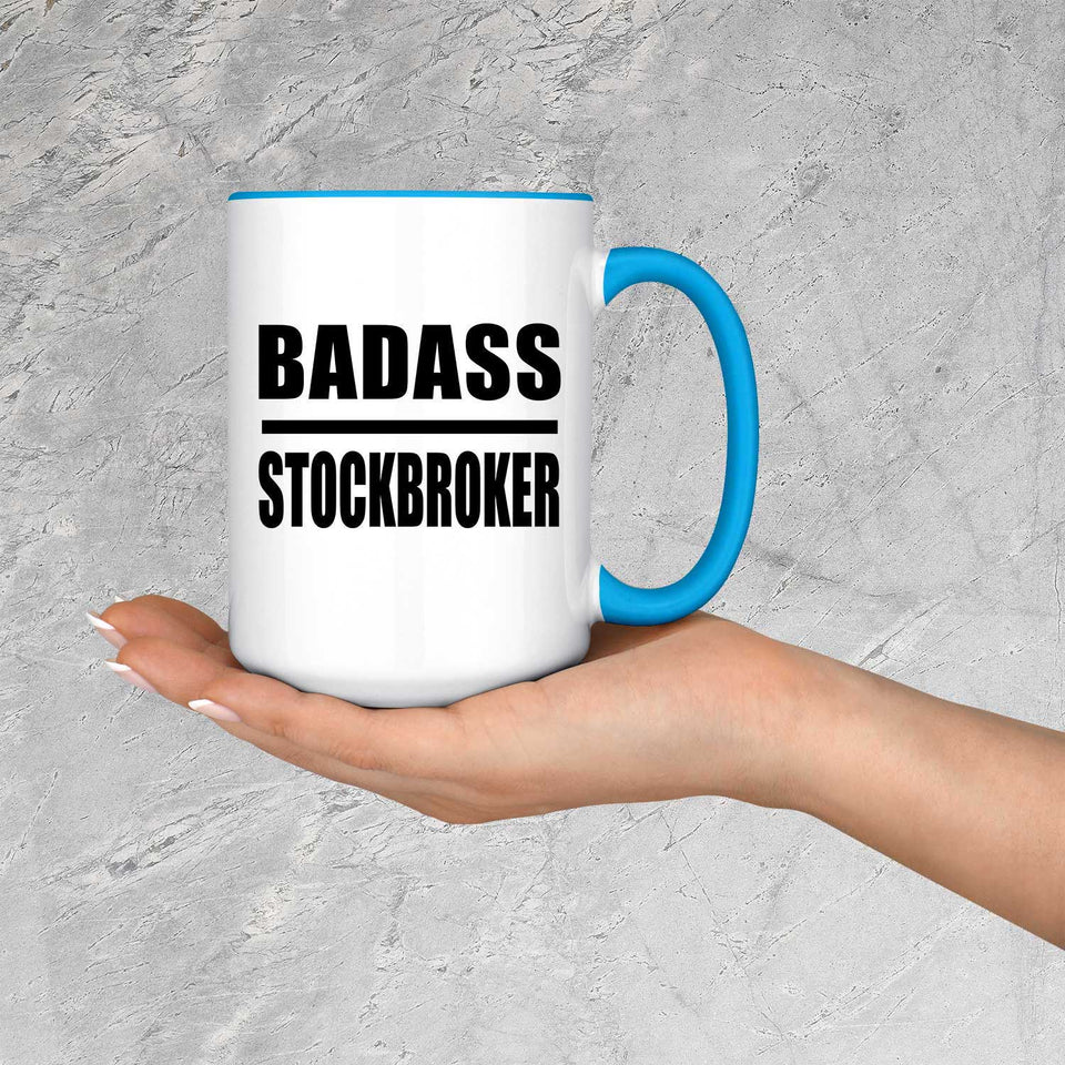 Badass Stockbroker - 15oz Accent Mug Blue