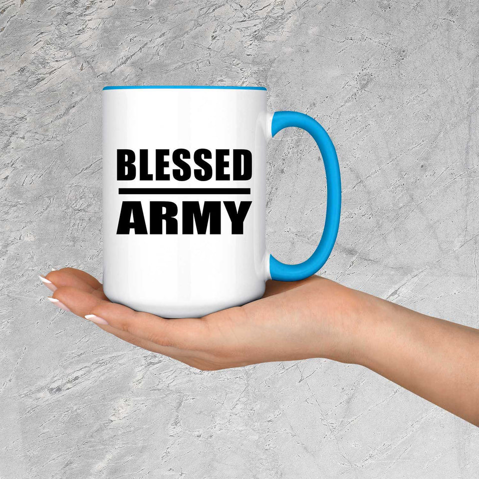 Blessed Army - 15oz Accent Mug Blue