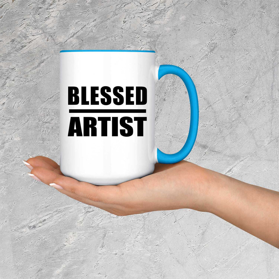 Blessed Artist - 15oz Accent Mug Blue