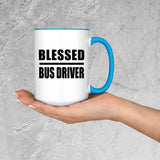Blessed Bus Driver - 15oz Accent Mug Blue