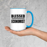 Blessed Economist - 15oz Accent Mug Blue