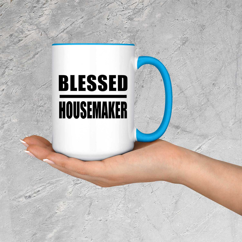 Blessed Housemaker - 15oz Accent Mug Blue